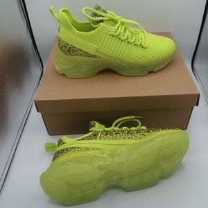 Steve Madden Maxima Rhinestone Trainer Shoes Lime New in Box